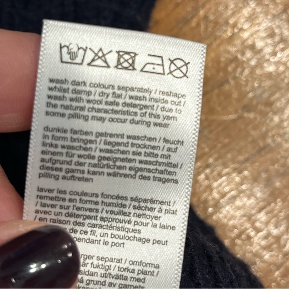 Joules navy gold Knit Sweater jumper mock neck womens size 8 - Picture 6 of 9